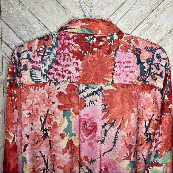 H&M floral button down shirt blouse - Picture 5 of 8